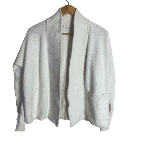 Madewell Ivory Open Front Knit Line Blend Cardigan Small - Picture 1 of 6